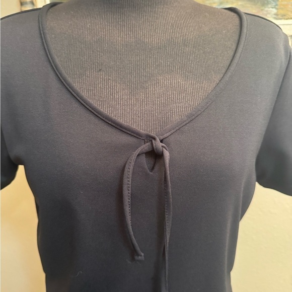 ANN TAYLOR Women’s Black Top Tie Detail Size Small Packable Wardrobe Capsule EUC - Picture 8 of 11